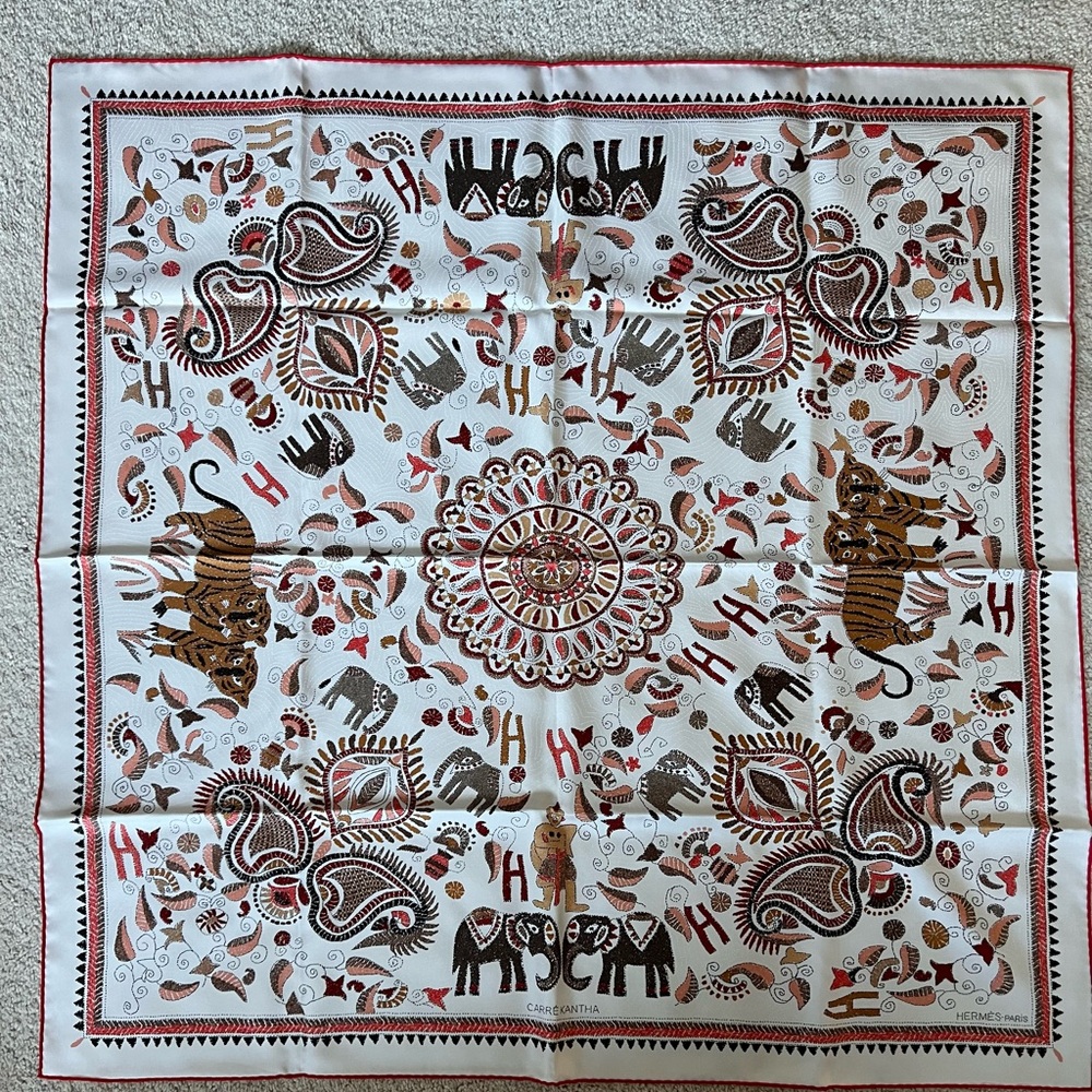 Hermes Multicolor Silk Scarf